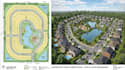 design site plan, urban subdivision layout with rendering