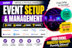 setup and manage webniar on eventbrite whova, eventzilla and cvent virtual event