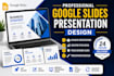 design professional google slides presentation, pitch deck and business slides