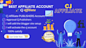 create cj publisher affiliate account setup