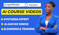 create online course video course learning video using synthesia heygen