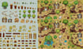 create pixel art tileset, top down tileset, ,map,  indie game assets