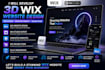 develop 3d wix website design, wix studio wix animated website wix online store