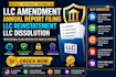 file llc amendment, annual report, reinstatement and dissolution