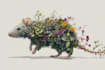 draw an animal and botanical illustration