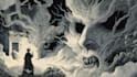 draw a detailed dark art rock gothic illustration