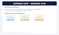 write a business plan with financial projections