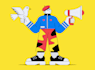 create flat funny cartoon character