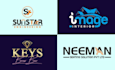 do custom modern wordmark, typography, lettermark, text logo design