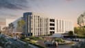 create modern 3d business park masterplan and architectural visualization