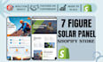 design solar panel website solar electronic shopify store solar energy website