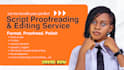 proofread edit and format your screenplay movie script or tv script