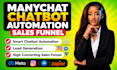 build manychat chatbot automation sales funnel