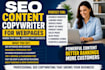 seo content copywriter for web pages, keyword research expert