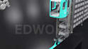 create futuristic 3d industrial robotic animation video
