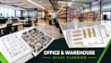 create smart 2d, 3d office planning, space planning and warehouse layout design
