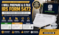 prepare and e file irs form 5472 for foreign owned US llc