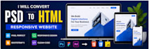 convert psd to HTML custom code design