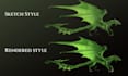 create illustrations of dragons, oc and creatures