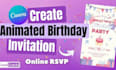 create editable birthday card, digital invitation
