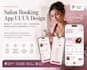 develop custom salon booking app, beauty salon app, skincare spa mobile app UI