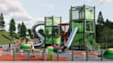 replan 3d kids recreation area landscape design, playground concept rendering