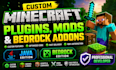 develop custom minecraft java plugins mods and bedrock addons