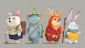 draw animals cartoon illustration