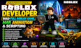 professional roblox game development, map, animation, scripting