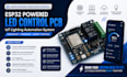 design led control pcb using esp32, iot lighting automation system with firmware