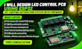 design led control pcb using esp32, iot lighting automation system with firmware