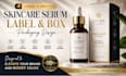 design luxury skincare serum label and box packaging