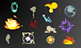 do pixel visual effects, 2d game assets, skill icon, spell animation, item icon
