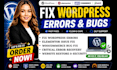 fix wordpress website errors bugs and issues elementor woocommerce bug fix