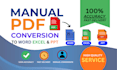 convert PDF to word,excel and PPT manually