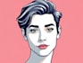 create a custom vector art portrait with clean modern style