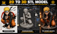 convert 2d logo, image, or drawing to 3d model stl for cnc and 3d printing