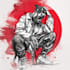 illustrate album cover art with hand drawing style