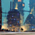 do cyberpunk scifi futuristic city