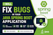 fix bugs in your java spring boot rest API application
