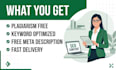 write SEO optimized blog posts and article writing , content writing