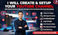 create, setup youtube channel with logo, art, intro, outro, SEO