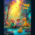 create a magical childrens book cover illustration