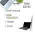 copy paste, typing, and data entry work