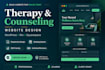 design a modern therapy or counseling website on wix, wordpress or squarespace