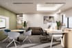 design modern commercial office space and 3d rendering