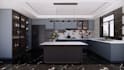 design a functional kitchen layout with photorealistic 3d rendering