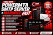 setup powermta smtp server, bulk mail, cold email with mailwizz