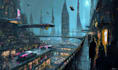 make stunning cyberpunk city illustrations