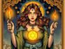 create a custom tarot card character illustration with mystical style